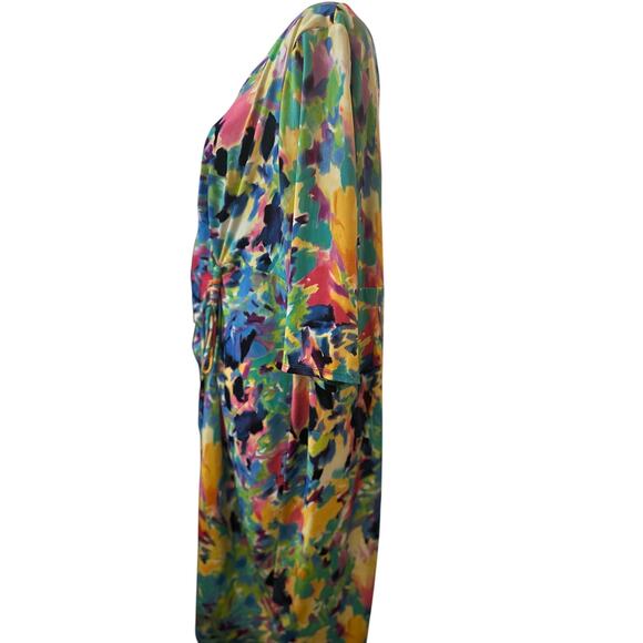 London Times Faux Wrap Midi Dress, Plus Size 2XL - Picture 4 of 6